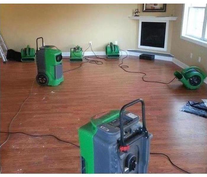 Living room with dehumidifiers