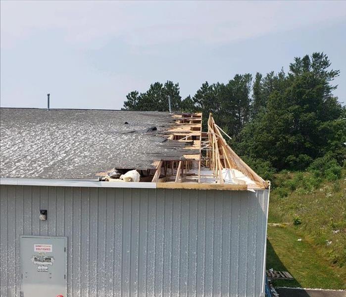 Roof damaged by storm